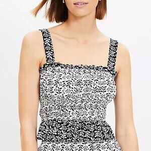 NWT LOFT Floral Plaid Peplum Cami - L